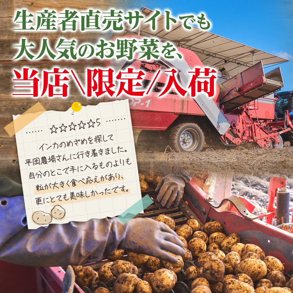 北海道 平岡農場 インカのめざめ(SML混合) 5kg いんかの目覚め