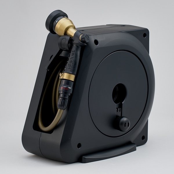 ホース オブジェ Lサイズ ブラック×ゴールド コンパクトガーデンリールⅡ30m ブラック ゴールドホース｜ロイヤル