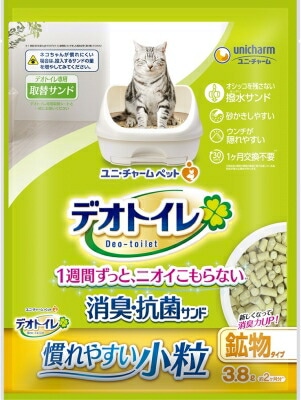 デオトイレ消臭・抗菌サンド小粒 3．8Ｌ ペット トイレ用品 猫 ねこ ユニチャーム