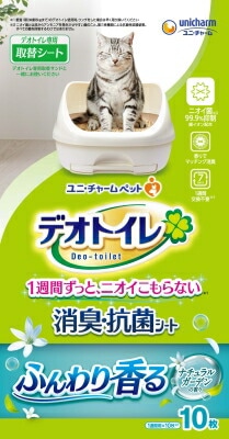 デオトイレふんわり香る消臭・抗菌シートナチュラルガーデンの香り 10枚 ペット トイレ用品 猫 ねこ ユニチャーム