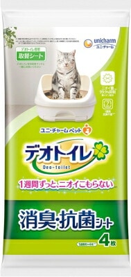 1週間消臭・抗菌デオトイレとりかえ専用消臭シート 4枚 ペット トイレ用品 猫 ねこ ユニチャーム