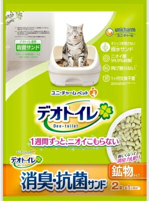デオトイレ飛び散らない消臭・抗菌サンド 2Ｌ ペット トイレ用品 猫 ねこ ユニチャーム