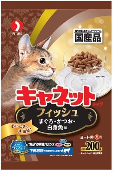 キャネットチップ　フィッシュ 200ｇ ペットライン キャットフード