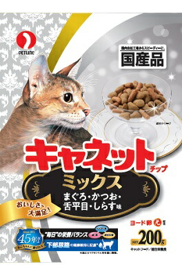 キャネットチップミックス 200ｇ ペットライン キャットフード