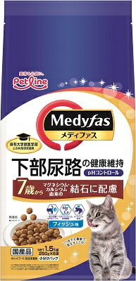 新メディファス7歳からフィッシュ味 1．5ｋｇ ペットライン キャットフード