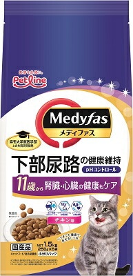 新メディファス11歳からチキン味 1．5ｋｇ ペットライン キャットフード