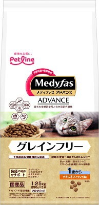 新メディファスアドバンスグレインフリー1歳チキンＦ 1．25ｋｇ ペットライン キャットフード