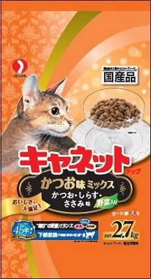 Ｎキャネットチップかつお味ミックス 2．7ｋｇ ペットライン キャットフード