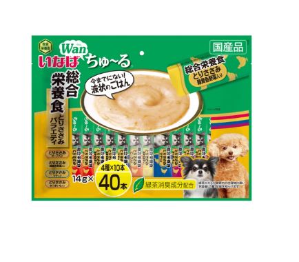 犬ちゅーる40本総合栄養食とりささみバラエティ14ｇ×40Ｐ いなば　ペットフード　ペット