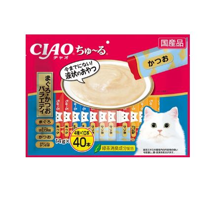 チャオちゅーるまぐろ・かつおバラエティ40本 いなば　ペットフード　ペット