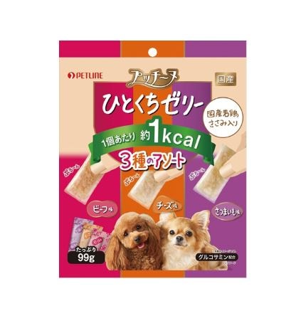 13時までのご注文で当日出荷（休業日除く）【3個セット】プッチーヌひとくちゼリー鶏ささみ入3種のアソート 99ｇ ペットライン おやつ ドッグフード