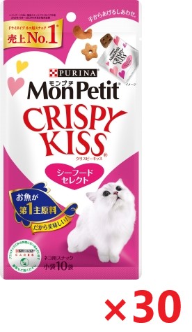 【30個セット】モンプチクリスピーキッスシーフードセレクト キャットフード ネスレ日本 ペット フード 30ｇ