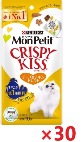 【30個セット】モンプチクリスピーキッスチーズチキンセレクト キャットフード ネスレ日本 ペット フード 30ｇ