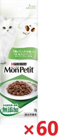 【60個セット】モンプチプチパック7種のブレンド（小魚入り） キャットフード ネスレ日本 ペット フード 50ｇ