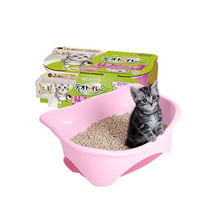 デオトイレ子猫-5ｋｇの成猫用本体セットツートンピンク  ペット トイレ用品 猫 ねこ ユニチャーム