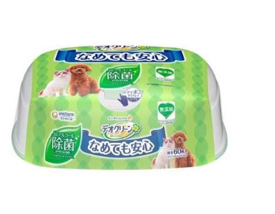 デオクリーンノンアルコール除菌ウェットティッシュ本体 60枚 ペット トイレ用品 猫 ねこ 犬 いぬ ユニチャーム