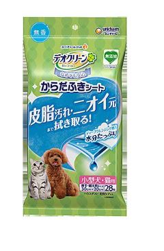 デオクリーンからだふきシート　小型犬用・猫用 無香 28枚 ペット トイレ用品 猫 ねこ 犬 いぬ ユニチャーム