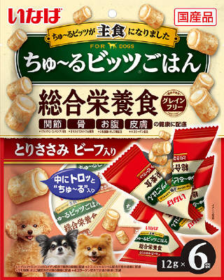 いなば　ちゅーるビッツごはん　とりささみビーフ入り12ｇ×6袋 いなば　ペットフード　ペット