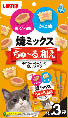 いなば　焼ミックスちゅーる和え　まぐろ味とカニ味10ｇ×3袋 いなば　ペットフード　ペット