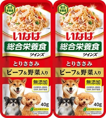 ｔｗｉｎｓ　とりささみ＆ビーフ・野菜入り　ＴＷ-01　40ｇ×2 いなば　ペットフード　ペット