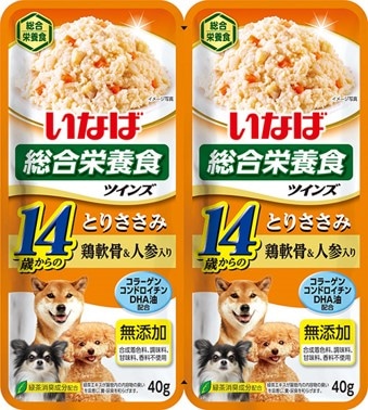ＴＷ-06ツインズ14歳からのとりささみ鶏軟骨＆人参入り80ｇ いなば　ペットフード　ペット