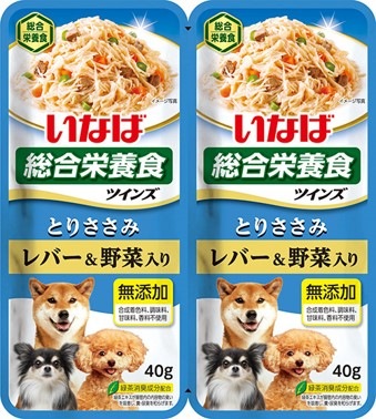 ツインズとりささみレバー＆野菜入り80ｇ いなば　ペットフード　ペット