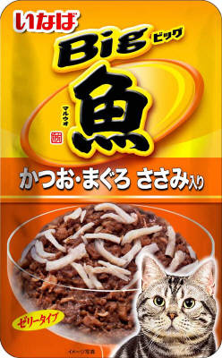 Ｂｉｇマルウオかつお・まぐろささみ入り80ｇ いなば　ペットフード　ペット