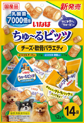いなば　ちゅーるビッツ　チーズ・軟骨バラエティ12ｇ×14袋 いなば　ペットフード　ペット
