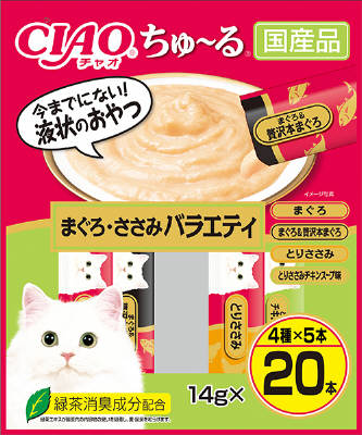 ＣＩＡＯ　ちゅーる　まぐろ・ささみバラエティ14ｇ×20本 いなば　ペットフード　ペット