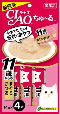 ＳＣ-74チャオちゅーる11歳からのまぐろ・かつお14ｇ×4本 いなば　ペットフード　ペット