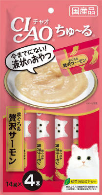 チャオちゅーるまぐろ＆贅沢サーモン14ｇ×4本 いなば　ペットフード　ペット