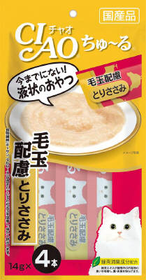 チャオちゅーる毛玉配慮とりささみ14ｇ×4 いなば　ペットフード　ペット