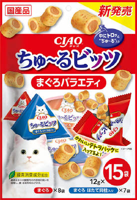 ちゅーるビッツ　まぐろバラエティ12ｇ×15袋 いなば　ペットフード　ペット