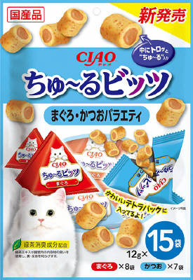 ちゅーるビッツ　まぐろ・かつおバラエティ12ｇ×15袋 いなば　ペットフード　ペット