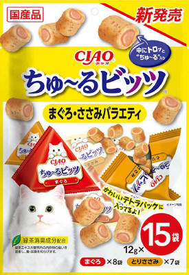 ちゅーるビッツ　まぐろ・ささみバラエティ15袋入り いなば　ペットフード　ペット