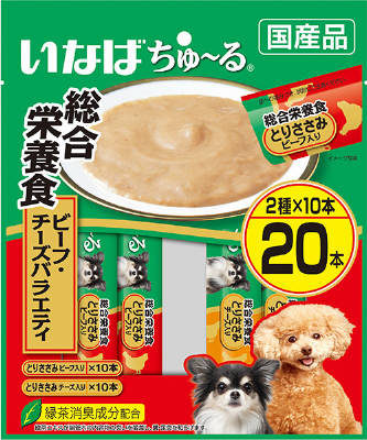 いなば　ちゅーる総合栄養食　とりささみ　ビーフ・チーズバラエティ14ｇ×20本 いなば　ペットフード　ペット