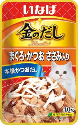 いなば　金のだしパウチ　まぐろ・かつお　ささみ40ｇ いなば　ペットフード　ペット