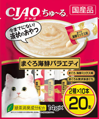 ＣＩＡＯちゅーる　まぐろ海鮮バラエティ14ｇ×20本 いなば　ペットフード　ペット