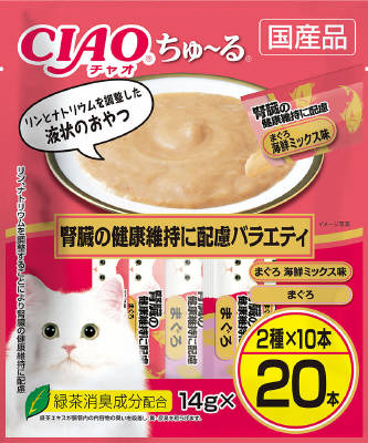 ＣＩＡＯちゅーる　腎臓の健康維持に配慮バラエティ14ｇ×20本 いなば　ペットフード　ペット