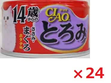 【24個セット】チャオとろみ14歳からのささみ・まぐろホタテ味80ｇ いなば　ペットフード　ペット まとめ買い