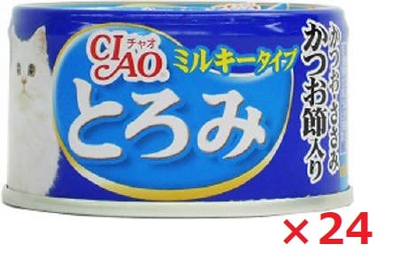 【24個セット】チャオとろみミルキータイプかつお・ささみかつお節入り80ｇ いなば　ペットフード　ペット まとめ買い