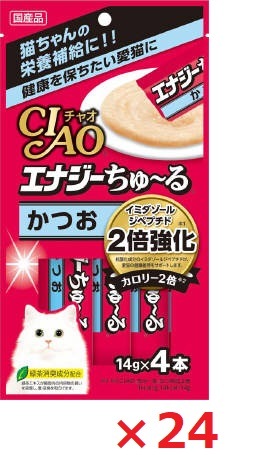 【24個セット】チャオエナジーちゅーるかつお14ｇ×4本 いなば　ペットフード　ペット まとめ買い