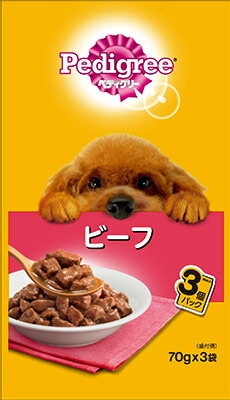 ペディグリー　成犬用　ビーフ 70ｇ×3袋 マース ペット フード ドッグフード