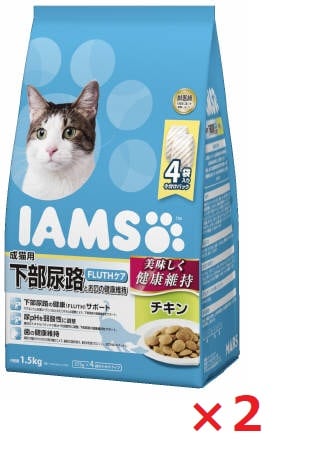 【2個セット】アイムス　成猫用　下部尿路とお口の健康維持　チキン 1．5ｋｇ マース ペット フード キャットフード まとめ買い