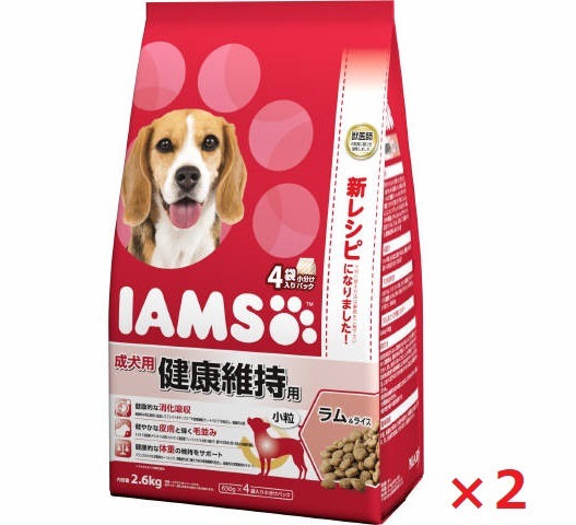 【2個セット】アイムス　成犬用　健康維持用　ラム＆ライス　小粒 2．6ｋｇ マース ペット フード ドッグフード まとめ買い