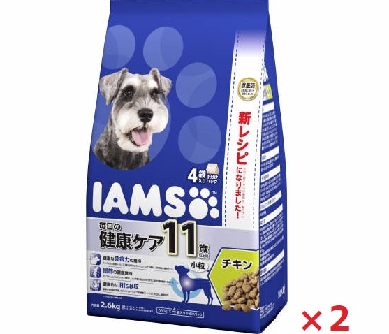 【2個セット】アイムス　11歳以上用　毎日の健康ケア　チキン　小粒 2．6ｋｇ マース ペット フード ドッグフード まとめ買い