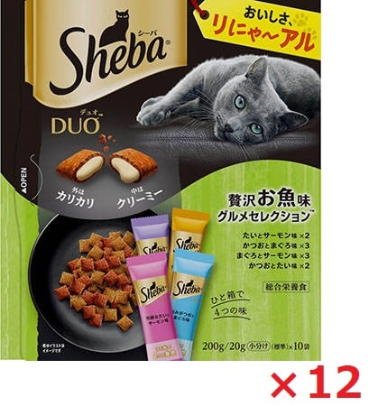 【12個セット】シーバ　デュオ　贅沢お魚味グルメセレクション 200ｇ マース ペット フード キャットフード まとめ買い