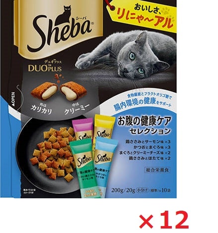 【12個セット】シーバ　デュオプラス　お腹の健康ケアセレクション 200ｇ マース ペット フード キャットフード まとめ買い