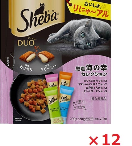 【12個セット】シーバ　デュオ　厳選海の幸セレクション 200ｇ マース ペット フード キャットフード まとめ買い