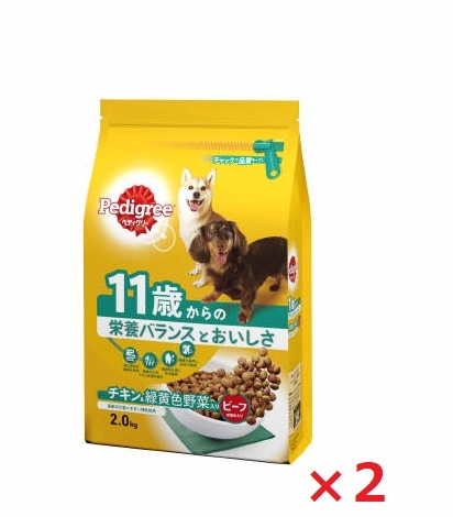 【2個セット】ＰＤ24　ペディグリー　11歳から用　ヘルシーチキン＆緑黄色野菜入り 2ｋｇ マース ペット フード ドッグフード まとめ買い